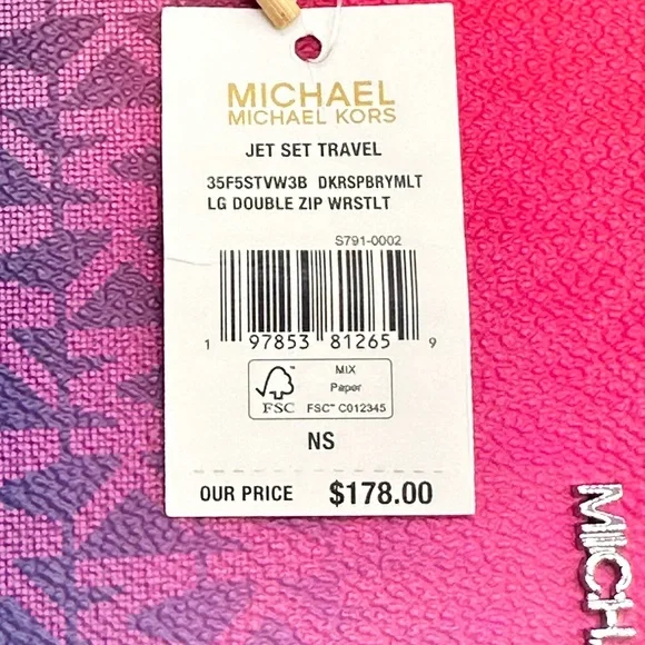 MICHAEL KORS
Jet Set Large Ombré Signature Logo Wristlet Dark Raspberry Multi - Picture 14 of 14